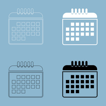 Calendar  the black and white color icon .