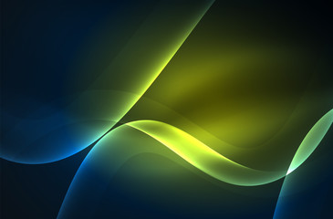 Smoky glowing waves in the dark