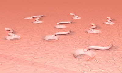Harmful bacterium of background, 3d