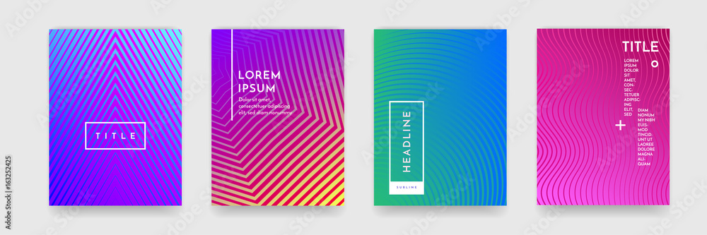 Poster Abstract gradient color pattern texture for book cover template vector set