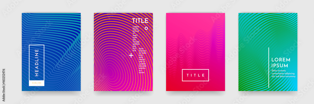 Poster abstract pattern texture book brochure poster cover gradient template vector set