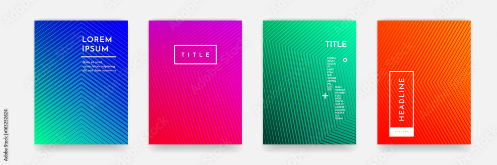 Aufkleber Abstract gradient color pattern texture for book cover template vector set