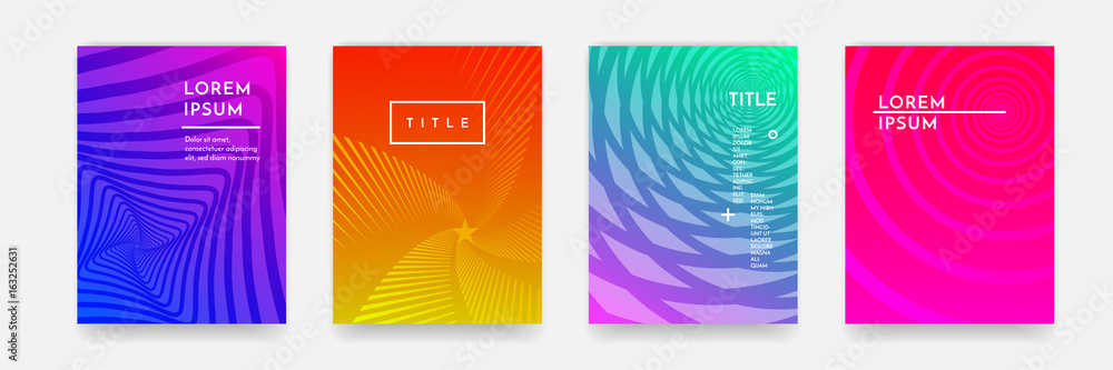 Poster Color gradient abstract geometric pattern texture for book cover template vector set