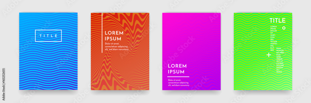 Aufkleber wavy abstract pattern texture book brochure poster cover template vector set