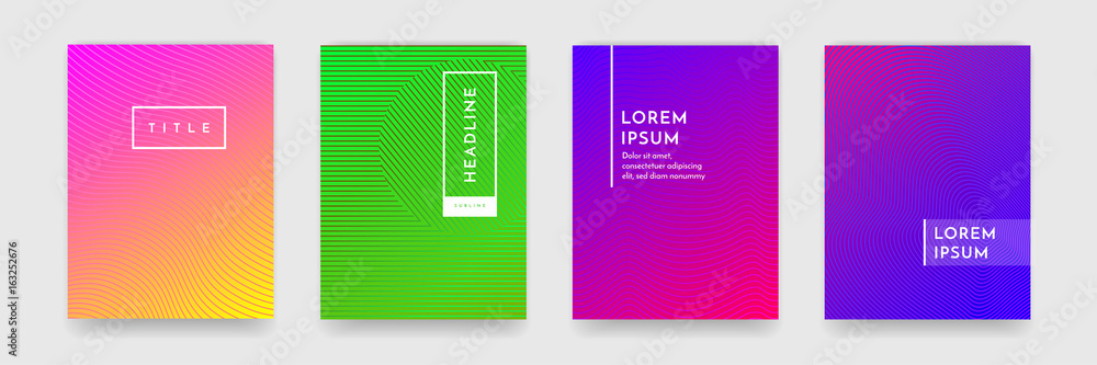 Poster abstract pattern texture book brochure poster cover gradient template vector set