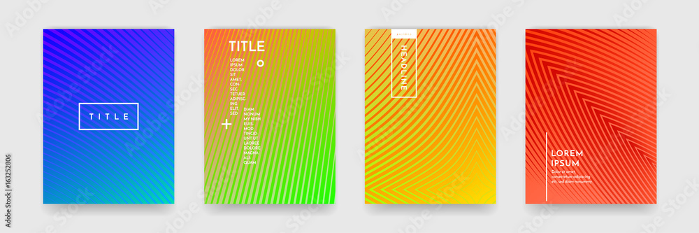 Poster wavy abstract pattern texture book brochure poster cover template vector set
