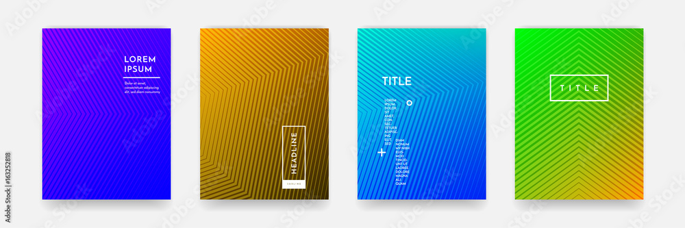 Poster abstract pattern texture book brochure poster cover gradient template vector set