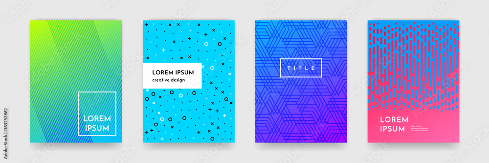 Leinwandbilder Abstract gradient color pattern texture for book cover template vector set