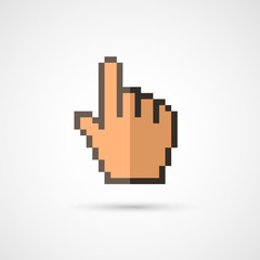 Pixel cursor icon - Cursor hand.Vector Illustration.