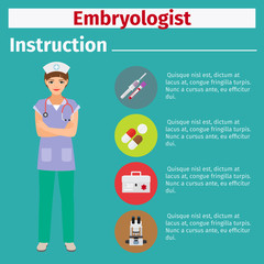 Medical equipment instruction for embryologist