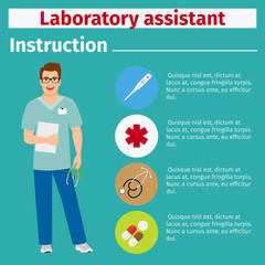 Fototapeta na wymiar Medical equipment instruction for lab assistant