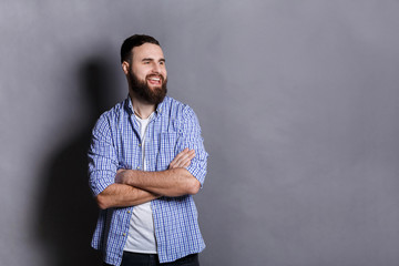 Handsome confident bearded man portrait