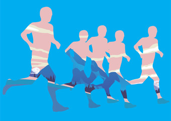 Running marathon, people run. Vector illustration 