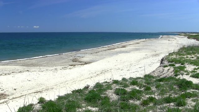Town neck beach & cape cod bay from dune cliff Sandwich Cape Cod