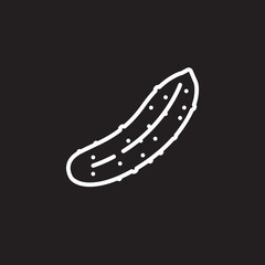 Cucumber line icon, outline vector sign, linear pictogram isolated on black. logo illustration