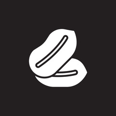 Peanuts icon vector, filled flat sign, solid pictogram isolated on black, logo illustration