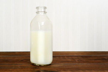 closeup classic bottle of milk