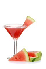 watermelon martini with slices of fruit