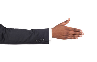 Obraz premium Hand ready for handshake isolated on white