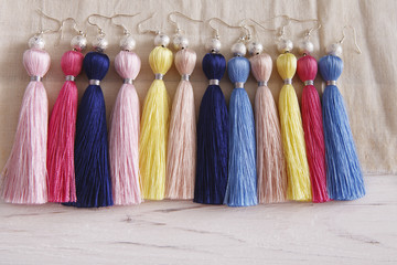 Colorful tassel earrings assortment