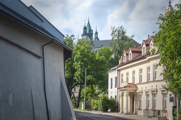 Fototapeta na wymiar one of many historic streets in Lublin