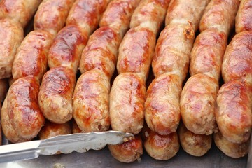 BBQ sausages in the market