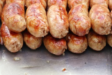 BBQ sausages in the market