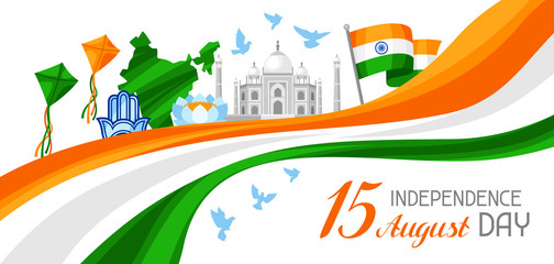India Independence Day banner. Celebration 15 th of August
