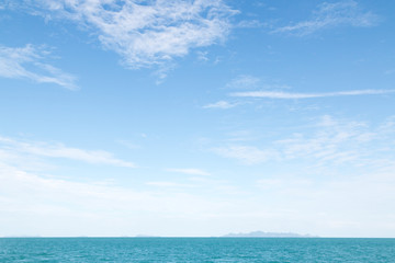 Blue sky and White cloud  on sea