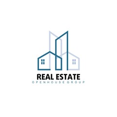 Logo template real estate, apartment, condo, house, rental, business. brand, branding, logotype, company, corporate, identity. Clean, modern and elegant style design.