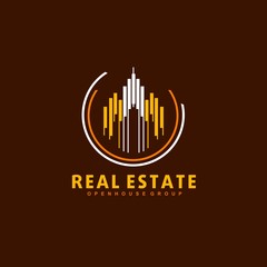 Logo template real estate, apartment, condo, house, rental, business. brand, branding, logotype, company, corporate, identity. Clean, modern and elegant style design.