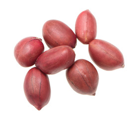 Peanuts on a white background