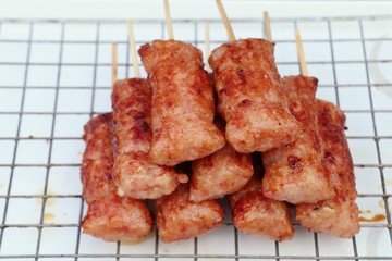 BBQ sausages in the market