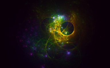 3D rendering abstract fractal light background