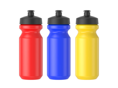 plastic water bottle isolated white background, 3D rendering