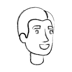 blurred silhouette of young man face with side hair vector illustration