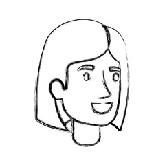 blurred silhouette of woman face with short straight hairstyle vector illustration