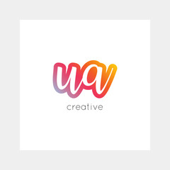 UA logo, vector. Useful as branding, app icon, alphabet combination, clip-art.