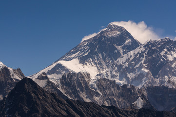 Fototapeta na wymiar Everest mountain peak, highest mountain in the world, Everest region, Nepal, Asia