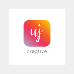 Fototapeta na wymiar UJ logo, vector. Useful as branding, app icon, alphabet combination, clip-art.