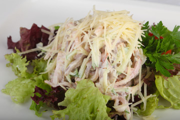 Salad with ham