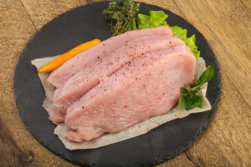 Raw turkey steak