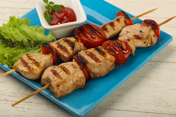 Grilled turkey skewer