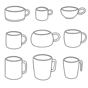 vector set of beverage cups