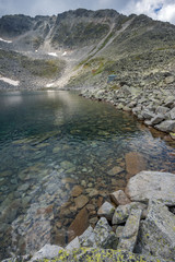 Landscape with Rila Mountain, Ledenoto (Ice) lake and Musala Peak, Bulgaria