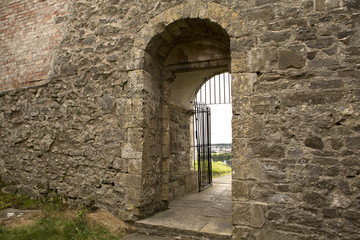 Fototapeta na wymiar Doorway of the old roofless church in Weston Super Mare