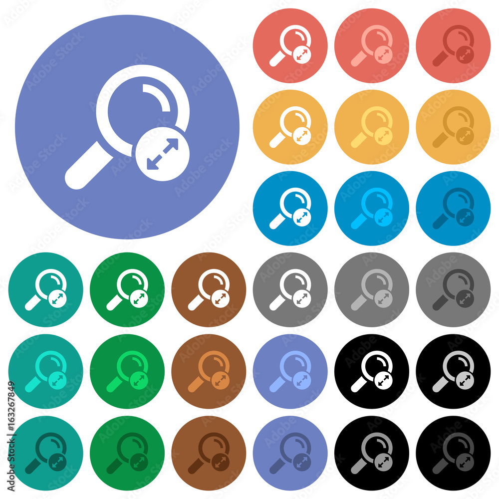 Poster extending search results round flat multi colored icons