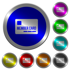 Member card luminous coin-like round color buttons
