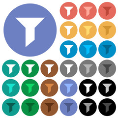 Filter round flat multi colored icons