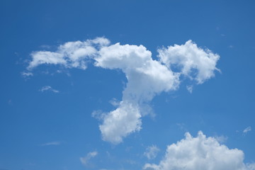 Blue sky and white clouds forming in heart use for valentine background